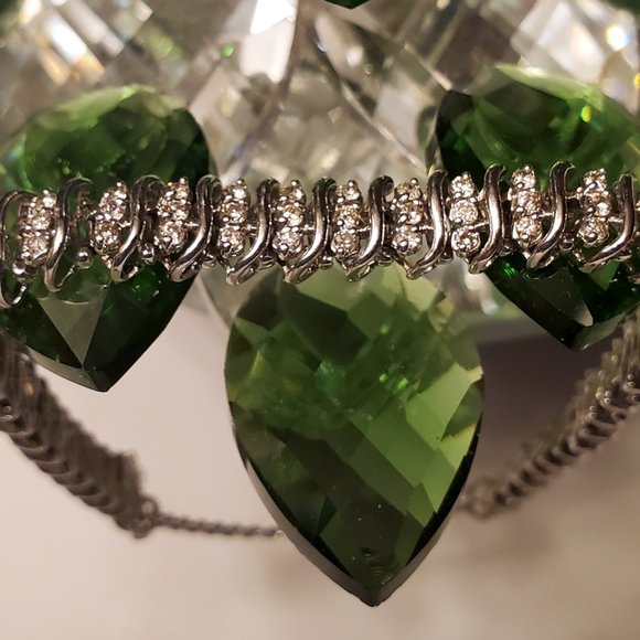 DIAMOND TENNIS BRACELET 14K WHITE GOLD - Picture 3 of 12